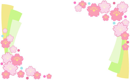 Cherry blossom background Japanese style frameのイラスト素材