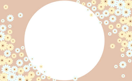 Frame illustration with flowers and circular marginsãのイラスト素材