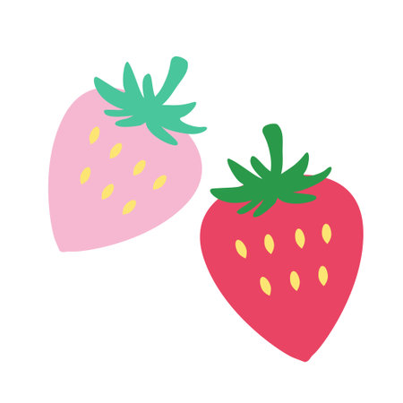 Red strawberry fruit icon illustrationのイラスト素材