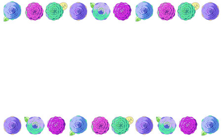 Rose line frame illustration backgroundのイラスト素材