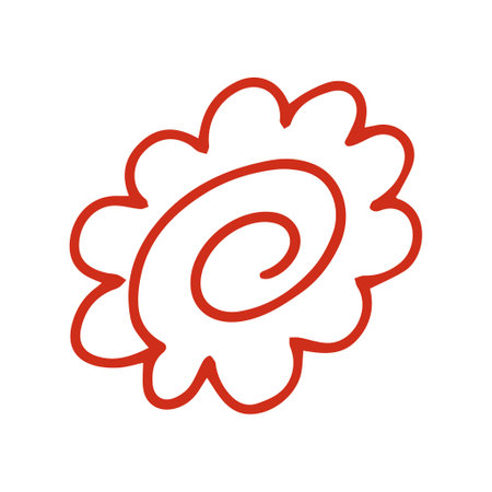 Icon illustration of the red hanamaru markのイラスト素材