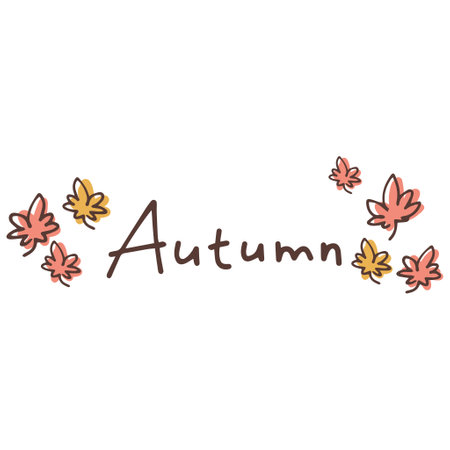 Autumn-inspired letters and maple illustrationsのイラスト素材