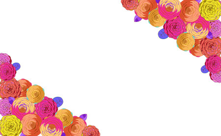 Colorful roses illustration background materialのイラスト素材
