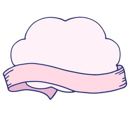 Pink ribbon and cloud icon illustrationのイラスト素材