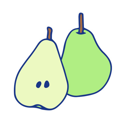 Simple pear icon illustration materialのイラスト素材