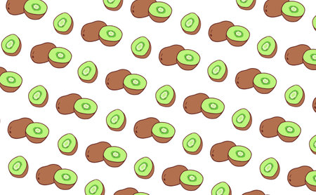 Cute kiwi seamless patternのイラスト素材