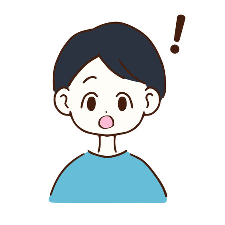 Illustration of a man with a surprised faceのイラスト素材