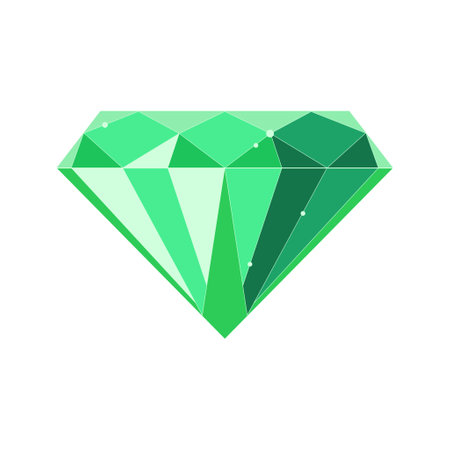 Illustration of a sparkling green gemのイラスト素材