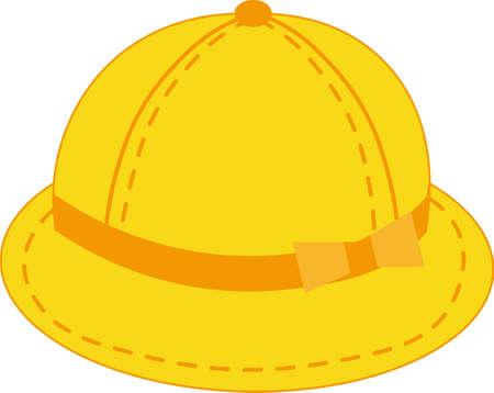 Yellow hat with a ribbonのイラスト素材
