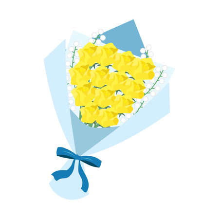 Illustration of a bouquet of yellow rosesのイラスト素材