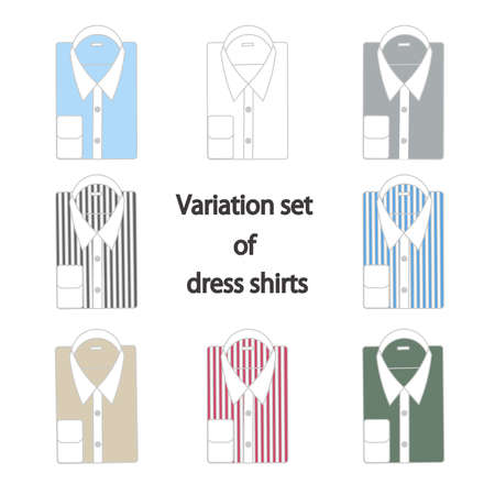 Variation set of dress shirtsのイラスト素材