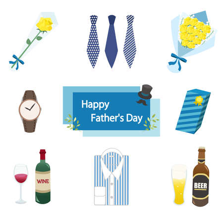 Illustration set for Father's Dayのイラスト素材