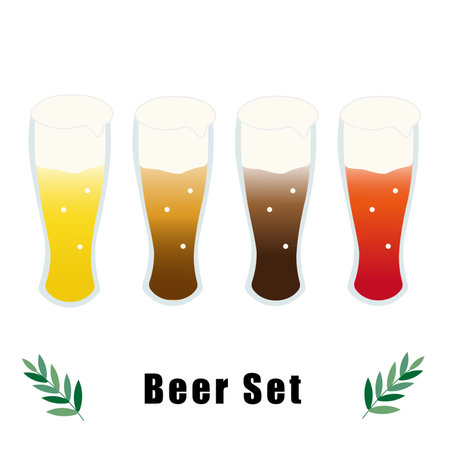 Illustration set of various beersのイラスト素材