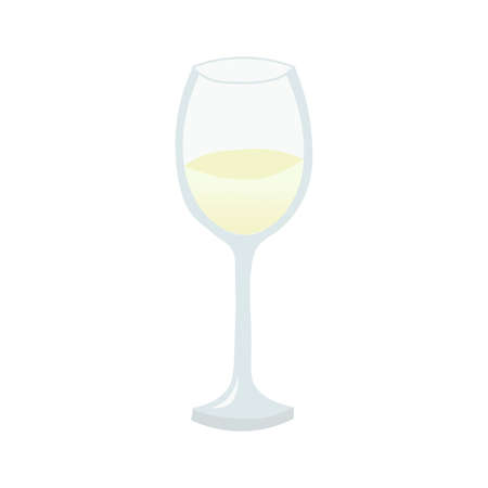 Illustration of white wine in a glassのイラスト素材