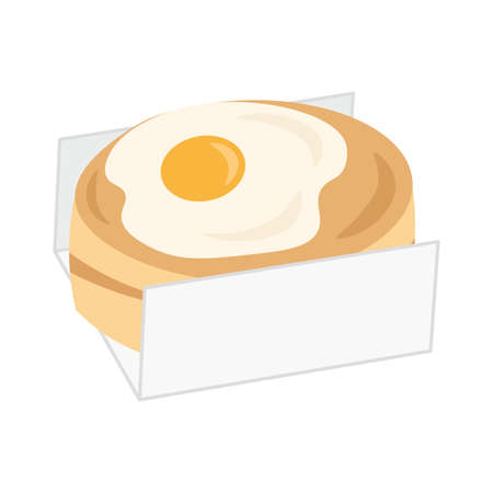 Illustration of Gyeran-ppang (Korean egg bread) wrapped in paperのイラスト素材