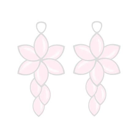 Illustration of earrings in the shape of a pink flowerのイラスト素材