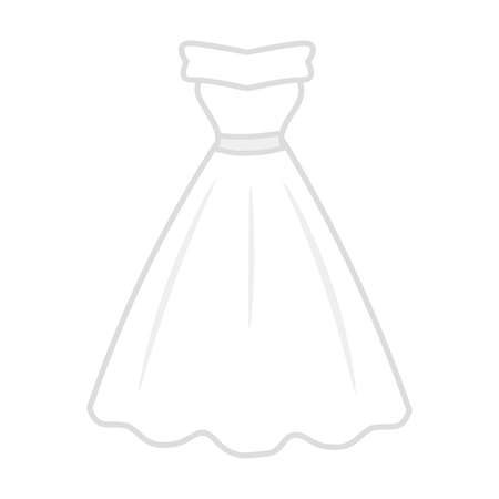 Wedding dress illustration (A line)のイラスト素材