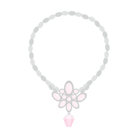 Illustration of a necklace with pink jewelsのイラスト素材