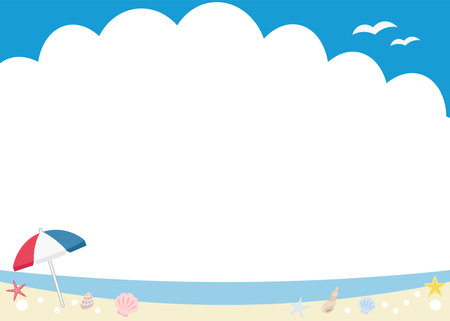 Frame with the image of a summer beachのイラスト素材
