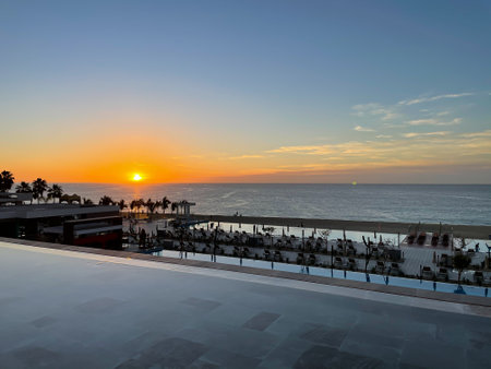 Nature hot springs on the valley. Morning time with hot springs on the desert valley view to Nevada side.の写真素材
