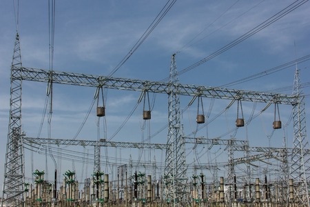 High Voltage electric tramsformation station.の写真素材