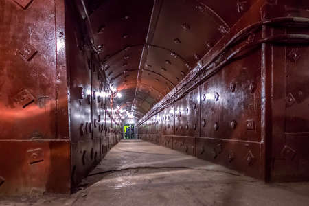 Moscow, Russia - March. 2013: Tunnel at Bunker-42, anti-nuclear underground facility of Soviet Unionのeditorial素材