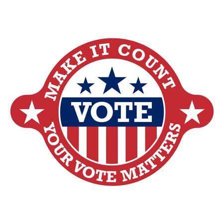 2020 United States of America Presidential Election Button Design, badges and vote labels.のイラスト素材