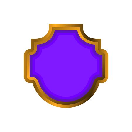 Vector Illustration Purple Gold Badge, luxury, elegant, can be used for  Sticker, Pin, and emblem, On White Background.のイラスト素材