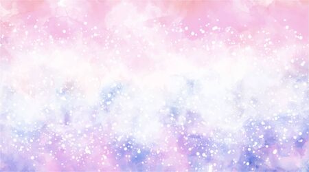 Beautiful wallpaper HD splash watercolor multicolor blue pink, pastel color, abstract texture background.   Rainbow color, sky, brush strokes wash, Galaxy style.のイラスト素材