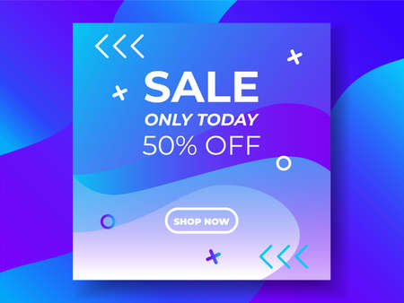 Trendy editable template for social networks stories and posts, vector illustration. Design backgrounds for social media. Gradient color social media post, banner sale. Background abstract geometric.のイラスト素材