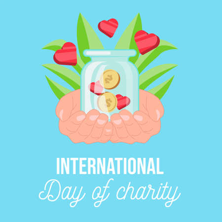 International Day of Charity. International Day of Charity, 5 September. Vector illustration of International Day of Charity poster. Can used cover, social media content, and poster design.のイラスト素材