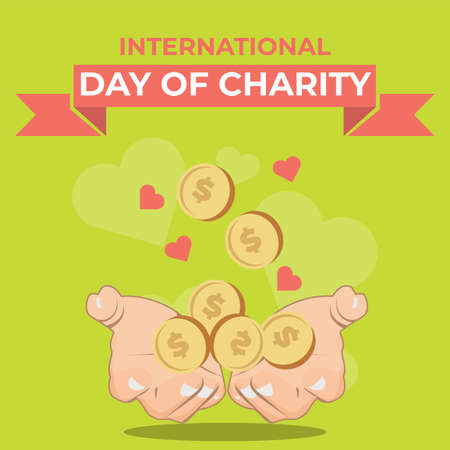 International Day of Charity. International Day of Charity, 5 September. Vector illustration of International Day of Charity poster. Can used cover, social media content, and poster design.のイラスト素材
