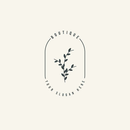Design symbol icon sign. Illustration vector of an organic leaf. Graphic plant element. Botanical nature flower. minimalist organic concept beautiful minimalist Free Vector.のイラスト素材