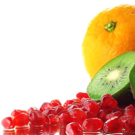 Wet tropical fruitsの写真素材