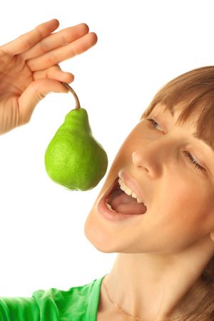 Young woman with pearの写真素材