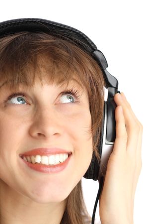 Young woman with headphonesの写真素材