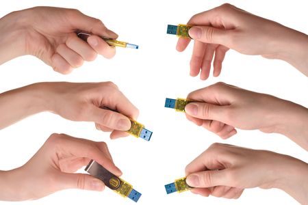Hand with USB device
