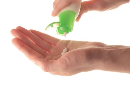 Hands with hygiene greamの写真素材