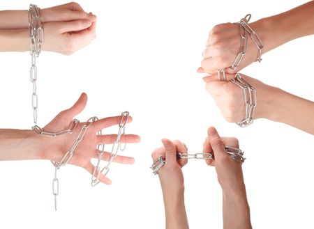 Hands with chain. Seriesの写真素材