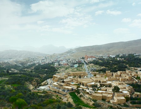 Orient town in mountains. Wadi Mousa, Jordanの写真素材