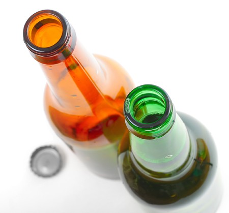 Empty beer bottlesの写真素材