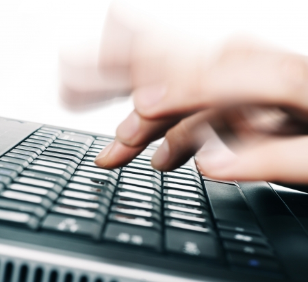 High speed typing on computerの写真素材