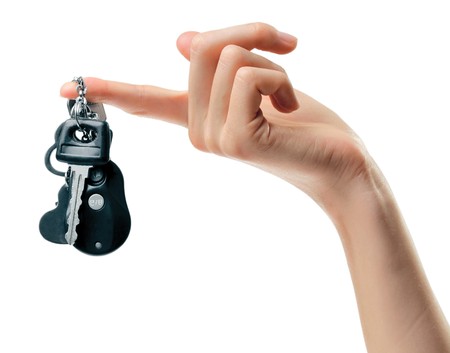 Hand with automobile's keysの写真素材