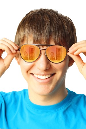 Young guy with glassesの写真素材