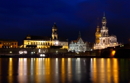 Night view of Dresden city. Germanyの写真素材