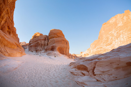 Limestone mountains in the desert. Sinai, Egyptの写真素材
