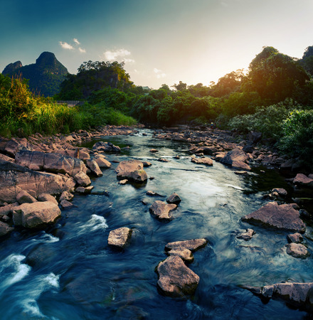 River in the National Park of Phong Nha Ke Bang Vietnamの写真素材