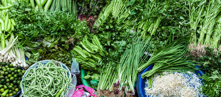 Green vegetables on the marketの写真素材
