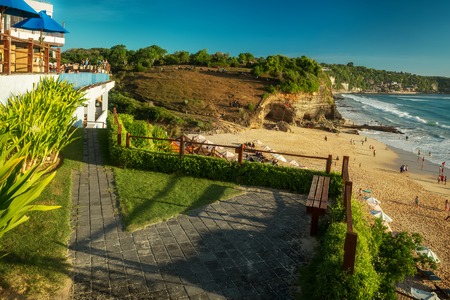 Sandy coast of the beach of Dreamland. Bali, Indonesia.の写真素材