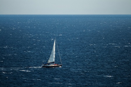 Yacht sailing in the sea